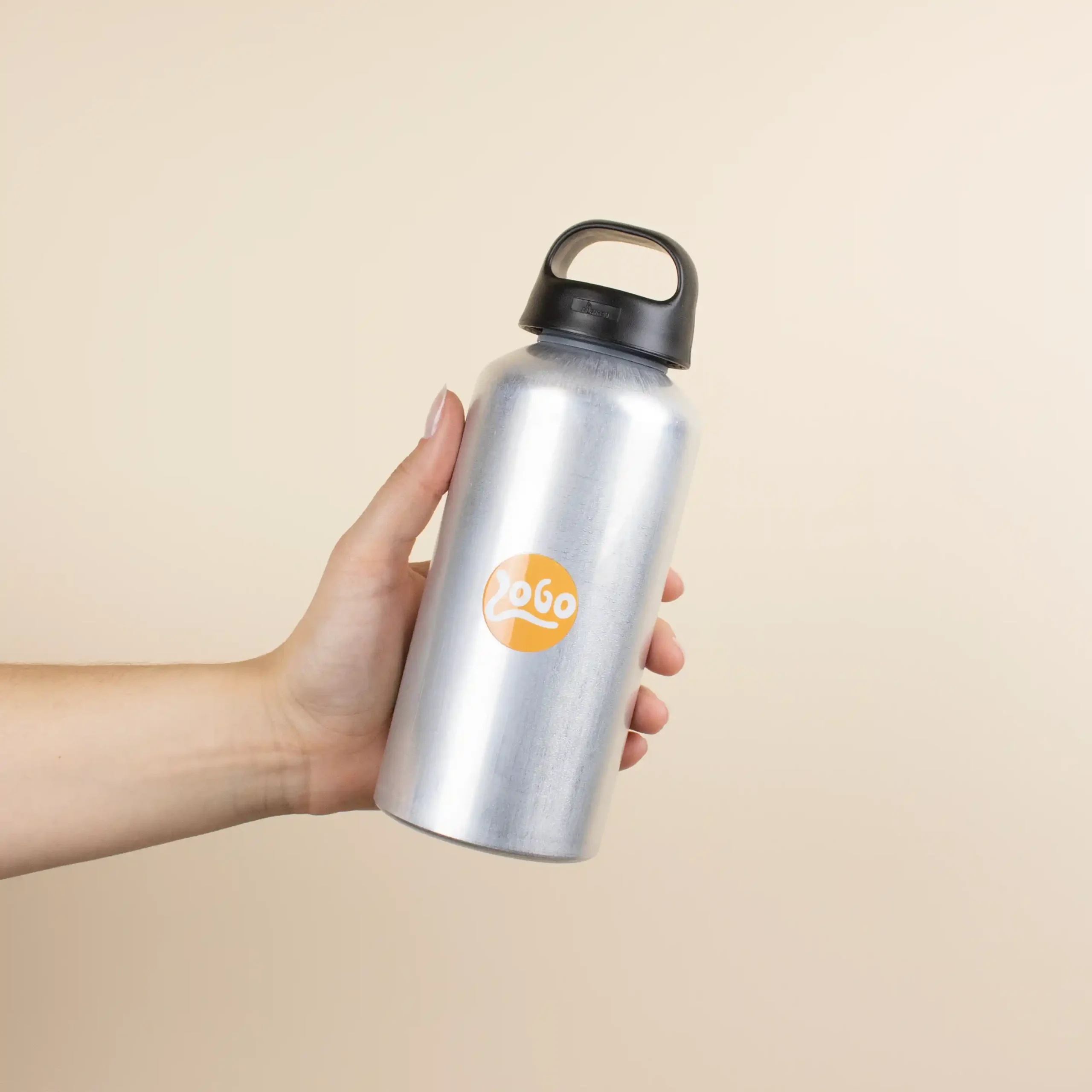 [007010] MINA: Gourde en aluminium recyclé 600ml. Impression en quadri 